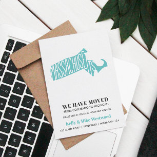 MASSACHUSETTS We've moved New address New Home  Postcard