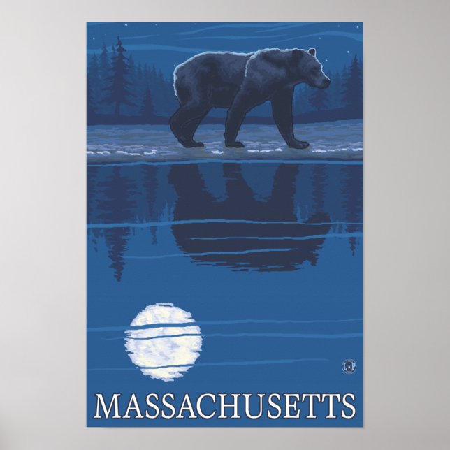 MassachusettsBear in the Moonlight Poster (Front)