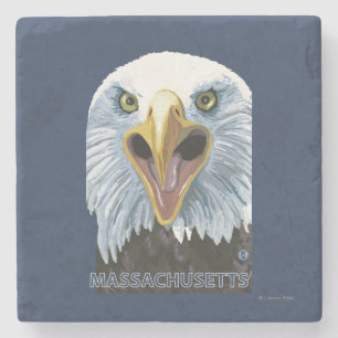 MassachusettsEagle Up Close Stone Coaster