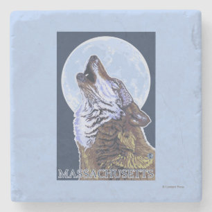 MassachusettsHowling Wolf Stone Coaster