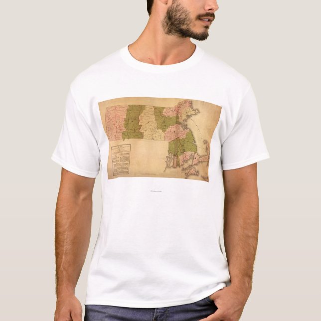 MassachusettsPanoramic MapMassachusetts T-Shirt (Front)