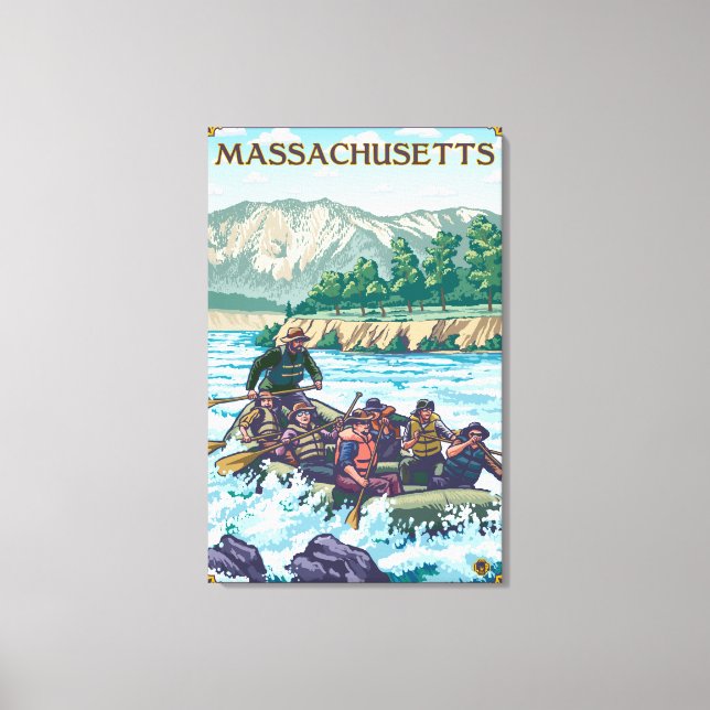 MassachusettsRiver Rafting Scene Canvas Print (Front)