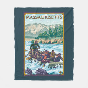 MassachusettsRiver Rafting Scene Fleece Blanket
