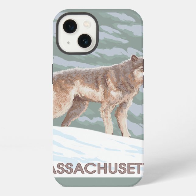 MassachusettsWolf Scene iPhone Case (Back)