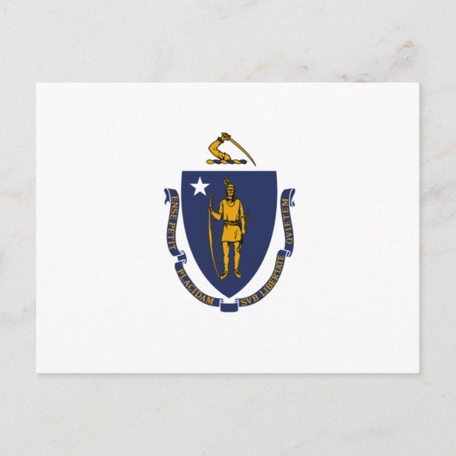 Massachusite Flag, Flag of Massachusetts Postcard (Front)