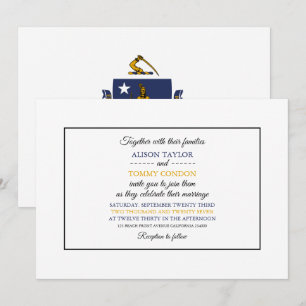 Massachusite Flag, Flag of Massachusetts Wedding Invitation