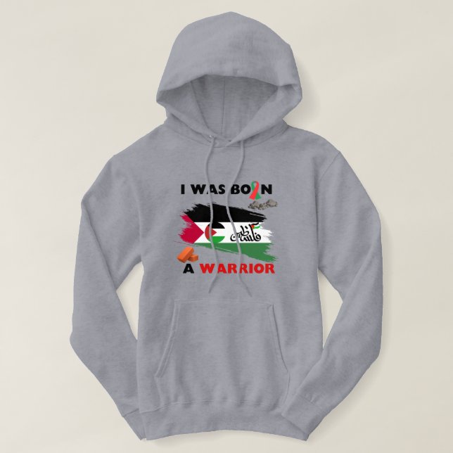 Massacre In Palestine And Gaza, Hero's War Flag Hoodie (Design Front)