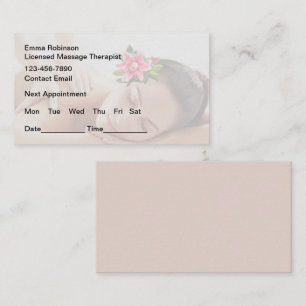 Massage Appointment Reminder Business Cards