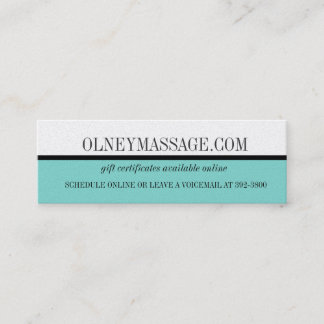massage bleu et carte de contact spa