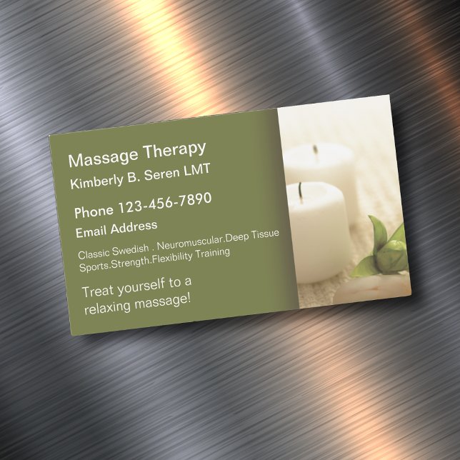 Massage Carte de visite Magnets de  (massage therapy business card magnets by custom business templates)