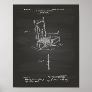 Massage Chair 1900 Patent Art Chalkboard Poster