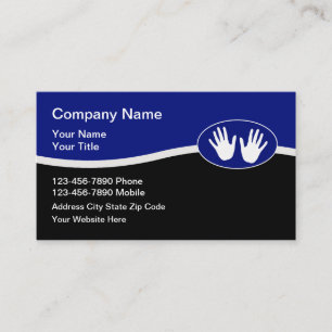 Massage Modern Hands On Business Cards