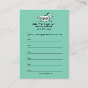 Massage Salon/Therapist/Masseuse Appointment Card