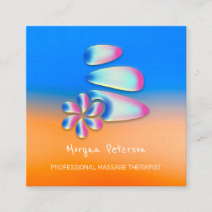 Massage Spa Wellness Flower Holograph Logo Appointment Card