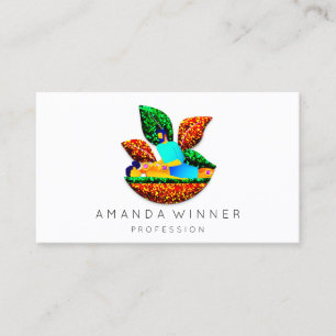 Massage Spa Wellness Glitter Logo Lotus Appointment Card