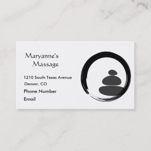 Massage Stones and Enso Circle Appointment Card