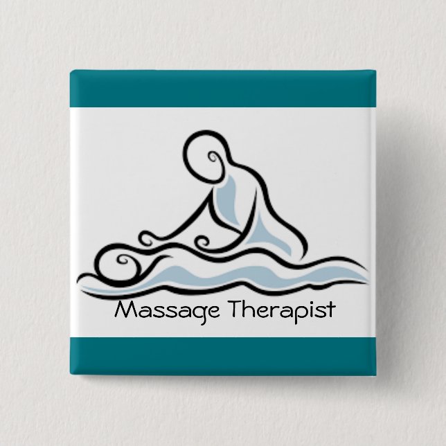 massage therapist 2 inch square button (Front)