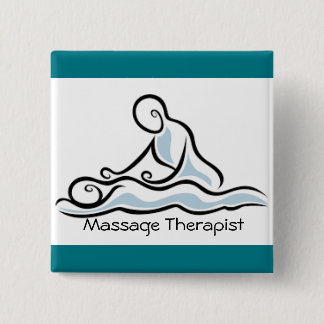 massage therapist 2 inch square button