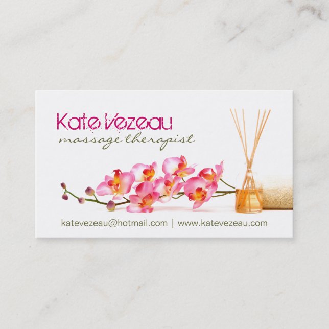 Massage Therapist / Aesthetician Business Cards (Front)