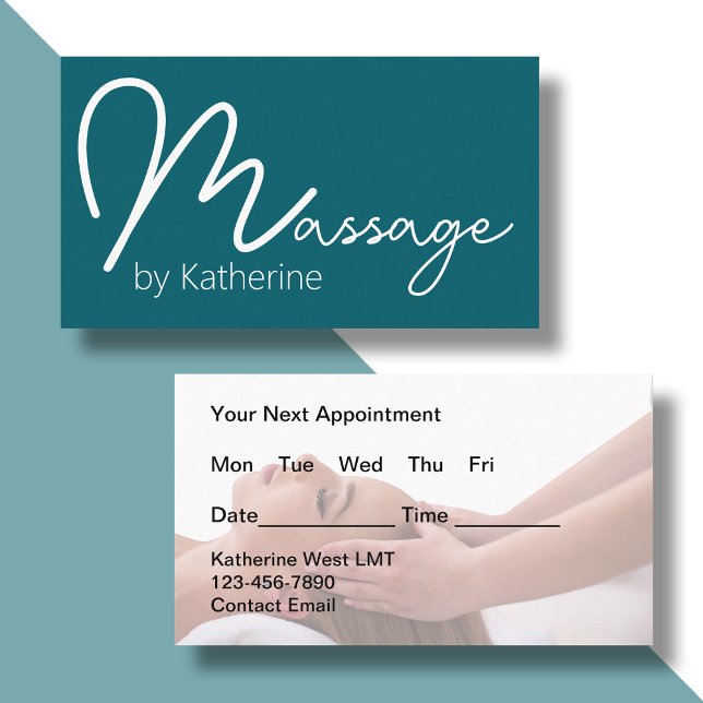 Massage Therapist Appointment Business Cards (Creator Uploaded)