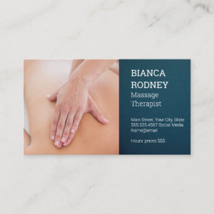 Massage Therapist   Back Muscle Massage Business Card