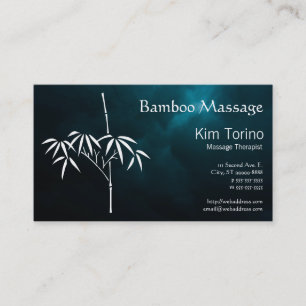 Massage Therapist Bamboo Dark Clouds Appointment Business Card