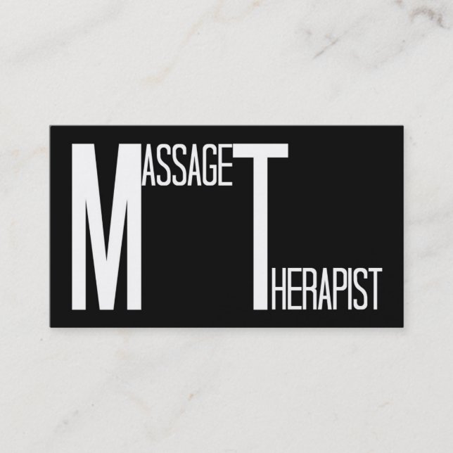 Massage Therapist Black Simple Business Card (Front)