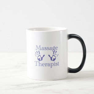 Massage Therapist: Blue Hand Prints Magic Mug