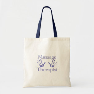 Massage Therapist: Blue Hand Prints Tote Bag