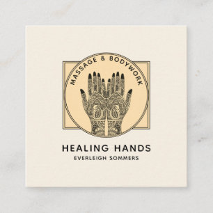 Massage Therapist Body Work Mehndi Henna Square Bu Square Business Card