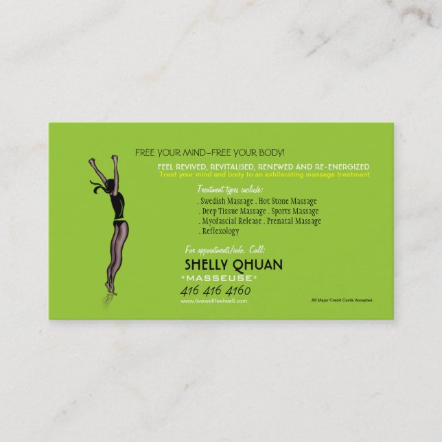Massage Therapist Business Card (Front)