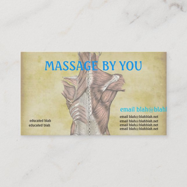 Massage therapist business card template (Front)
