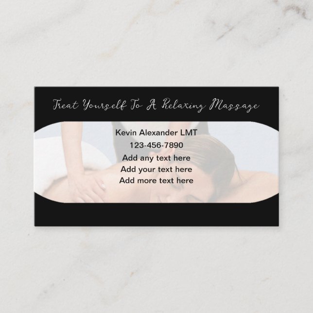 Massage Therapist Carte de visite moderne unique (Devant)