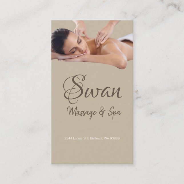Massage Therapist, Clinic, Wellness Business Card (Front)