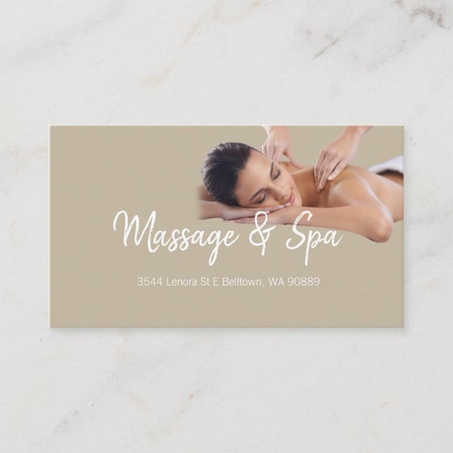 Massage Therapist, Clinic, Wellness Business Card (Front)