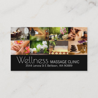 Massage Therapist, Clinic, Wellness Business Card