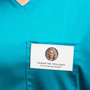 Massage Therapist Custom Photo Name Tag