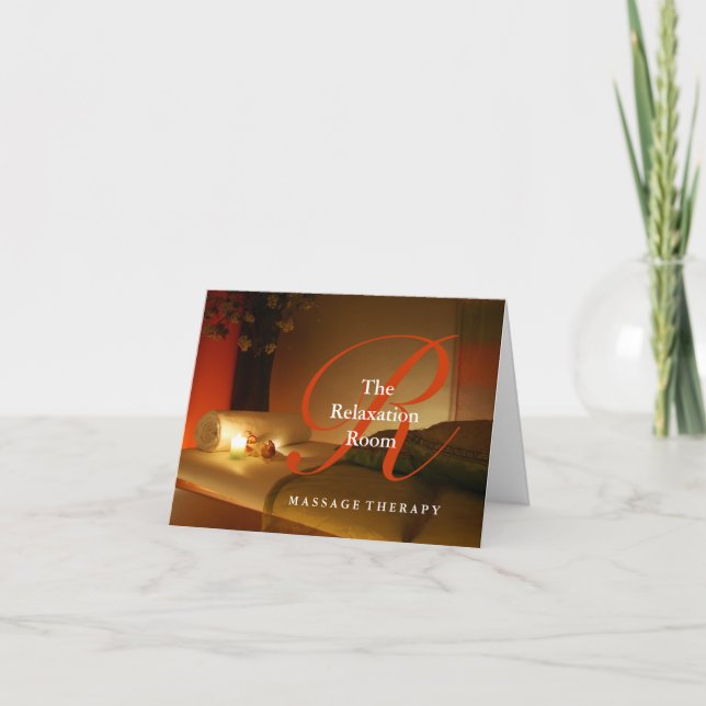 Massage Therapist Customizable Thank You Card (Front)