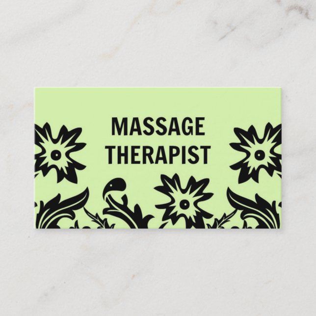 Massage Therapist Floral Business Card (Front)