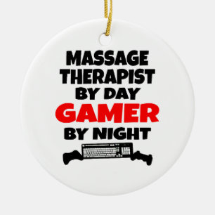 Massage Therapist Gamer Ceramic Ornament