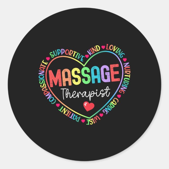 Massage Therapist He Word Cloud Therapy Lmt Classic Round Sticker (Front)