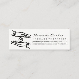 Massage Therapist   Healing Hands Mini Business Card