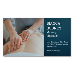 Massage Therapist   Health and Wellness Magnetic Business Card