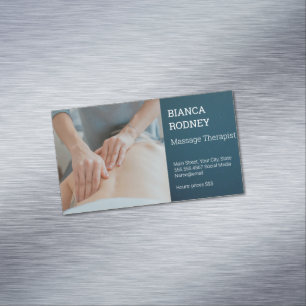 Massage Therapist   Health and Wellness Magnetic Business Card