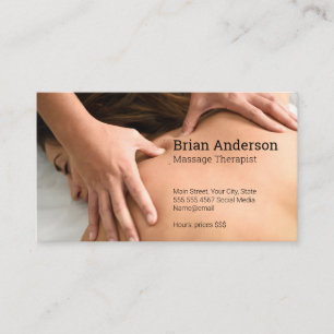 Massage Therapist in Session Health Spa Business Card