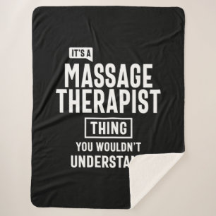 Massage Therapist Job Title Gift Sherpa Blanket