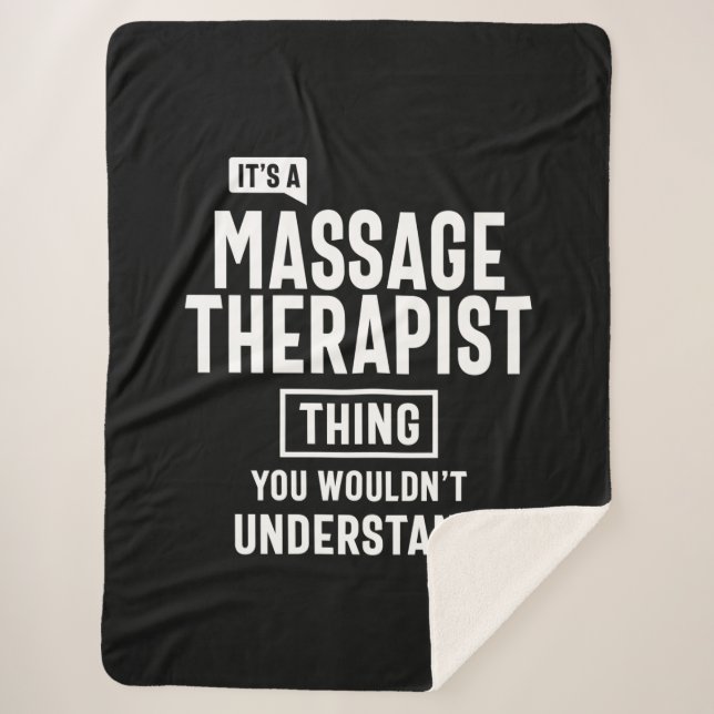 Massage Therapist Job Title Gift Sherpa Blanket (Front)