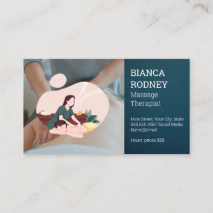 Massage Therapist Logo   Health and Wellness Business Card