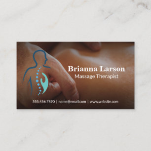Massage Therapist Logo Shoulder Rub Business Card