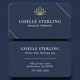 Massage Therapist Lotus Professional Business Card